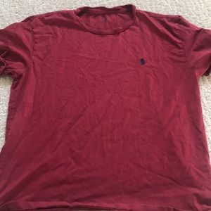 maroon/red polo t-shirt